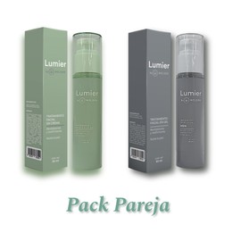 Crema y Gel | Tratamiento Facial en Crema y Gel | PACK PAREJA (2 piezas) | Lumier | Con Ingredientes naturales y Ácido Hialurónico y Niacinamida | Revitalizante, Hidratante y Nutre la Piel