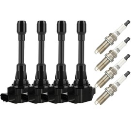 OCPTY Ignition Coil Coils Pack iridium Spark Plugs fits UF-549 C1696 5C1753 for Nissan for Altima Cube Rogue Sentra Versa NV200 1.6L 1.8L 2.0L l4 set of 4