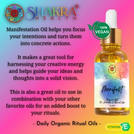 Yoni Oil, Massage Oil & Daily Ritual Moisturising Oil | Manifesting, Law of Attraction, Meditation, Pagan Spells & Invocations. Manifest Wishes. Vegan, Organic, Natural (Manifest)