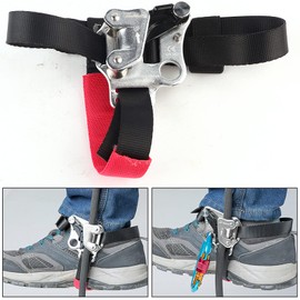 Climbing Foot Ascender, Aviation Aluminum Left Right Foot Outdoor Rock Climbing Mountaineering Foot Ascender Riser Anti Drop Protector Equipment (Left Foot Ascender/Silver)
