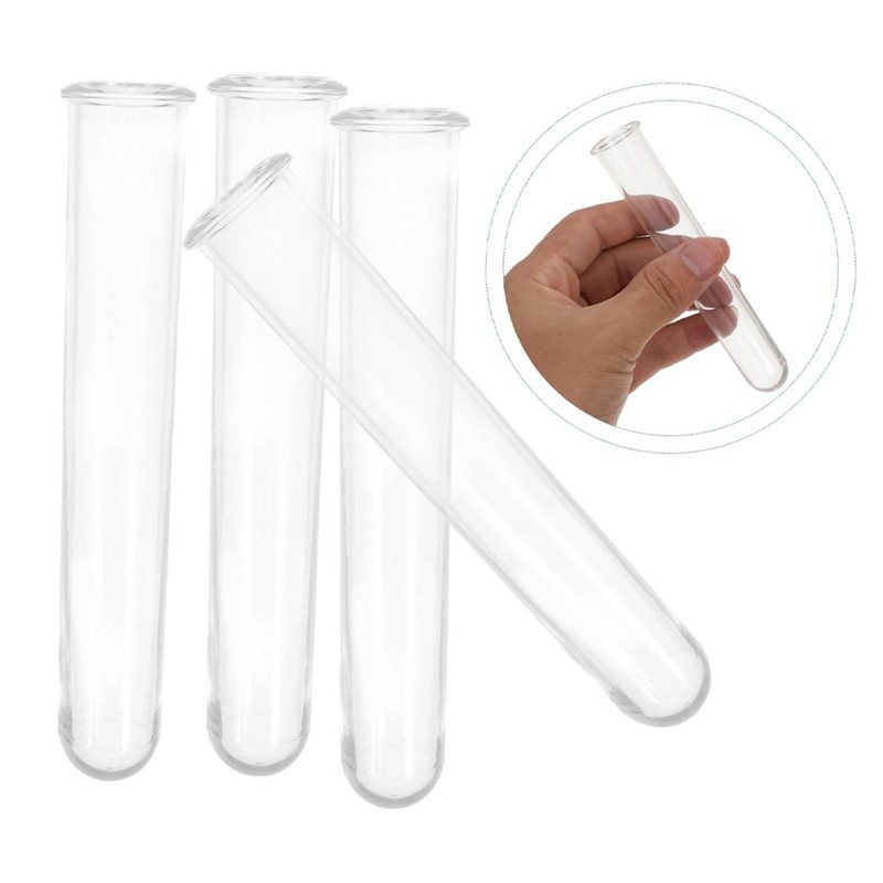 Levemolo 4pcs Transparent Plastic Test Tubes for Hydroponic Plant Propagation