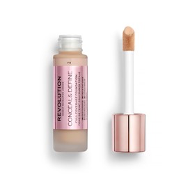 Revolution Beauty London, Conceal & Define Foundation, Full Coverage, Long-Lasting Matte Finish, Vegan & Cruelty-Free, F9 Medium Skin Tones, 0.8 fl oz