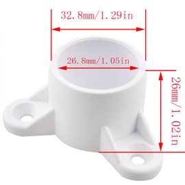 CHENJIN 4PCS Plastic Table Leg Cap Accessories 3/4 PVC Furniture Pole Bracket with Installation Screws for Making Storage Shelves Support Feet Organizer Racks Hallway or Eaves Plant Racks