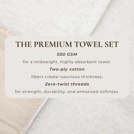 Great Bay Home White Bath Towel Set - Ultra-Soft 100% Cotton, Linen Like Border Design - 4 Bath Towels (54" x 30") - Absorbent, Quick-Dry, Lightweight Bathroom Towels