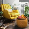 Thgonwid Unstuffed Faux Leather Pouf Cover, Handmade Footstool Ottoman Storage