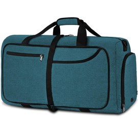 Newhey Travel Bag Large 40L 65L 80L 100L Foldable Travel Bags Lightweight Sports Bag for Men with Shoe Compartment for Weekender Men Women Duffel Bags. Nylon, Light Blue-65L