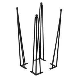 Home Soft Things Hairpin Metal Table Legs 30 Inch Legs for Furniture Coffee Bench Dining End Industrial Table Desk Set of 4 with Screws Adjustable Cushion Black Floor Protectors, 30"