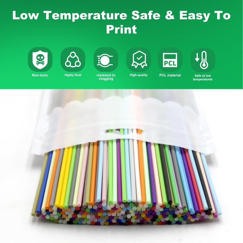 25 Colors 250PCS 3D Pen Filament Refill for 3doodler Start