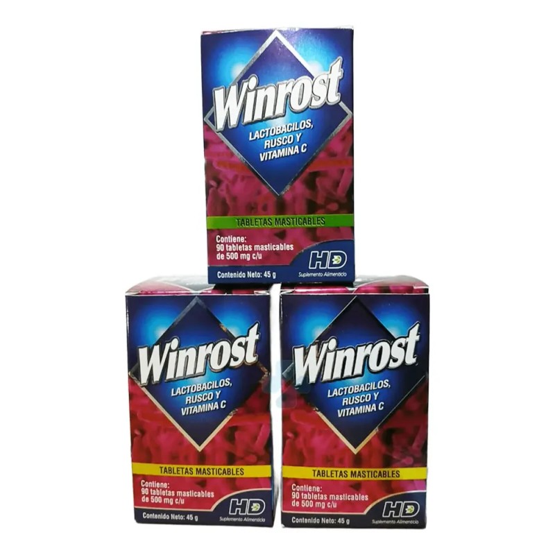 Lactobacilos, Rusco Y Vitamina C, C/90 Tabletas Mast Pack3
