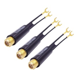 RLECS 3PCS Gold Plated 75 Ohm to 300 Ohm UHF/VHF/FM Matching Transformer Converter Adapter with F Female Jacks Suitable for Radio AV Receiver TV Aerials
