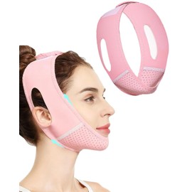 GRETY V Double Chin Face Mask - Reusable Face Wrap for Firmer Look, V-shaped Chin Strap, Adjustable Lifting Mask for Women & Men