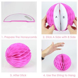 Time to Sparkle 18 Pack Mixed Honeycomb Balls Table Centrepiece Garland Tissue Paper Wedding Party Decoration (Colorful)