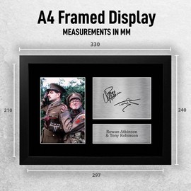 HWC Trading FR A4 Rowan Atkinson & Tony Robinson Blackadder Gifts Printed Signed Autograph Picture for TV Show Fans - A4 Framed