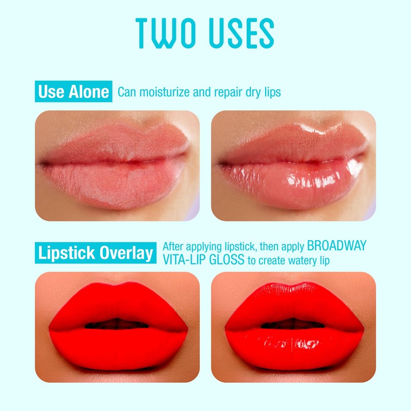 Ruby Kisses Broadway Vita-Lip Clear Lip Gloss (10 Pack), Ultra-Hydrating