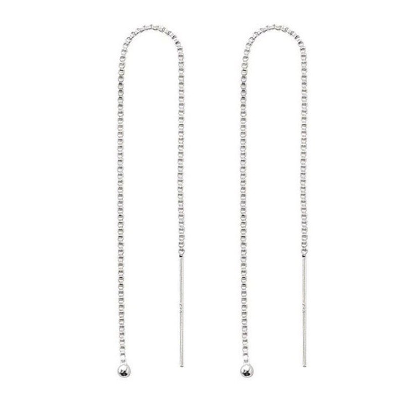 4pcs Sterling Silver Ear Threader Earrings Long Chain Earring Thread