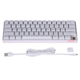 Mechanical Keyboard Long Battery Life Dual Mode Trigger Sensitive Pudding Keycap 61 Keys Gaming Keyboard for ComputerWhite Blue Switch