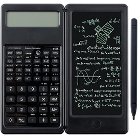 Scientific Calculator Foldable Desktop Calculator with Erasable Writing Board 10-Digit LCD Display Mathematical Physics/Geometry/Calculator for Student Teacher Office Business High School College