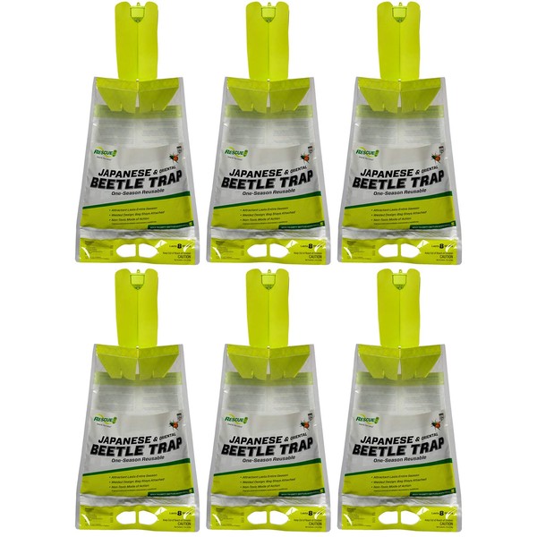 RESCUE! Japanese Beetle Trap – Reusable Bag - 6 Traps