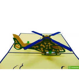 GREENHANDSHAKE US Army Helicopter, Pop Up Card, 3D Popup Greeting Cards for all occasion