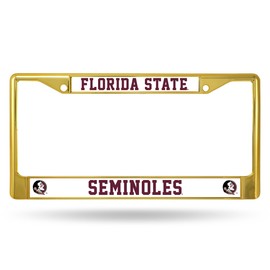 Florida State Seminoles Chrome Metal (Gold Painted) License Plate Frame
