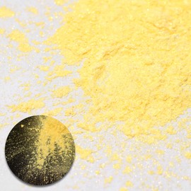 Ceya Highly Interference Mica Powder, 1.8oz/ 50g Empire Yellow Chrome Nail Powder, Cosmetic Grade Pearlescent Effect Color Shift Pigment for Epoxy Resin, Makeup, Nail Art, Soap, Candle, Slime, Paint