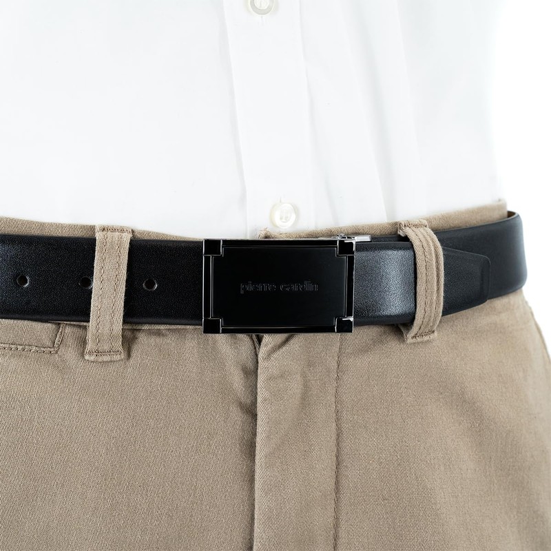 Pierre Cardin Men's Suit Belt 35 mm Cowhide Black, black