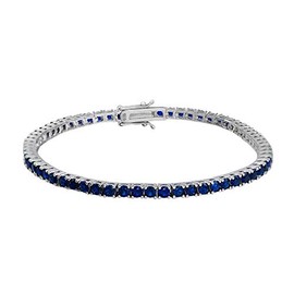 Tennis Bracelet 925 Sterling Silver Cubic Zirconia Men Women, Silver