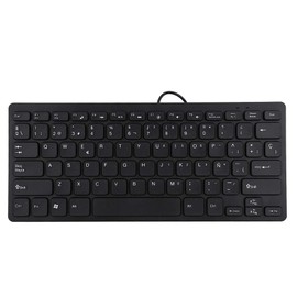 Wired Spanish Keyboard, USB Interface Wired 78 Keys Ultra-Thin Spanish Keyboard, for Desktop Computer, Suitable for Both Office and Games