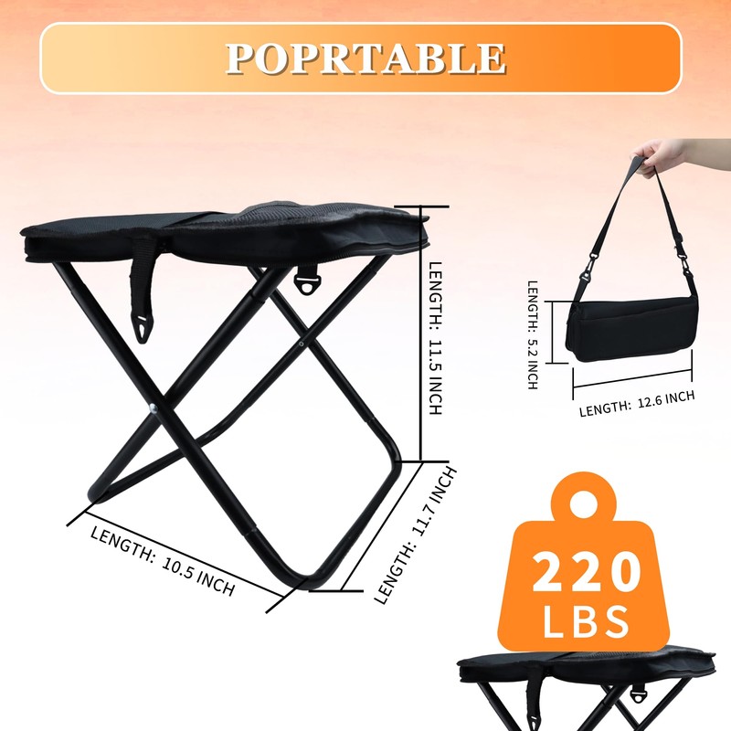 SHENGHUISS Foldable Backpack Stool,Heavy Duty Pocket Chair for Adults,Comfortable Ultralight