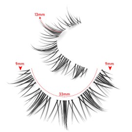 outopen Manga Lashes Natural Look Wispy Fluffy Asian Cosplay Eyelashes Spiky Japanese Anime Lashes 3D Short Fake Eyelash 10 Pairs Pack (A-Y40 | 9-13MM)