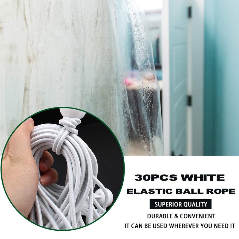 AOPRIE 30 Pack Bungee Balls 6inch White Ball Bungee Heavy