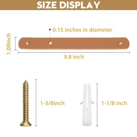 AddGrace 10 PCS Leather Curtain Rod Holder, PU Leather Curtain Rod Holders for Hanging Towel, Decorative Wall Hooks, Wall Mounted Loop for Oars 9.8" Brown