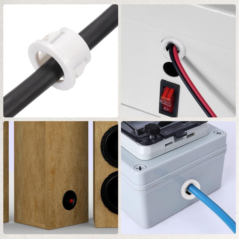 PATIKIL 60pcs Wire Grommet, 13.7mm Mounting Dia Plastic Grommets Cable