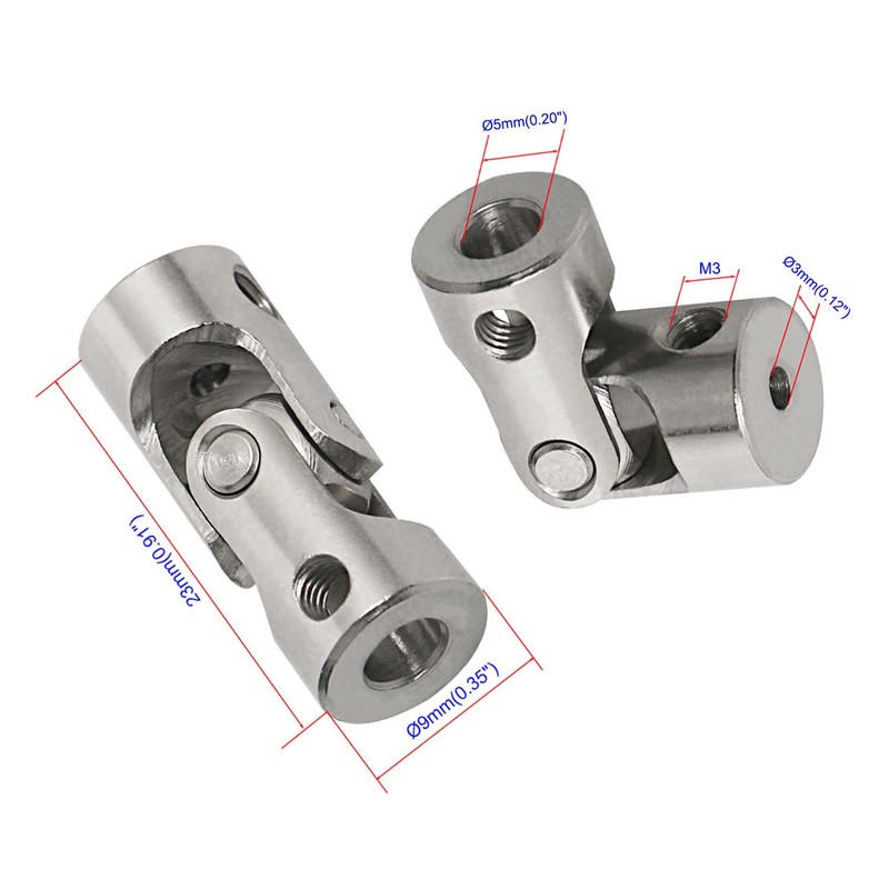 Ohamtes 2Pcs shaft diameter 3mm to 5mm universal coupling Rotatable