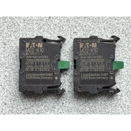 Eaton 2 NEW Eaton M22-K10 Contact Blocks, 1 N.O.,  Lot of 2