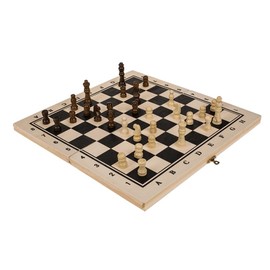Wooden Chess Set, Folding Board 34 x 34 cm, Pieces Included