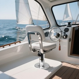 Adjustable Aluminum Boat Seat Pedestal 13-19 Inch Height with Slide Mount, Boat Chair Base with Locking Mechanism, Smooth 360° Rotation, for Fishing Boats and Marine Vessels