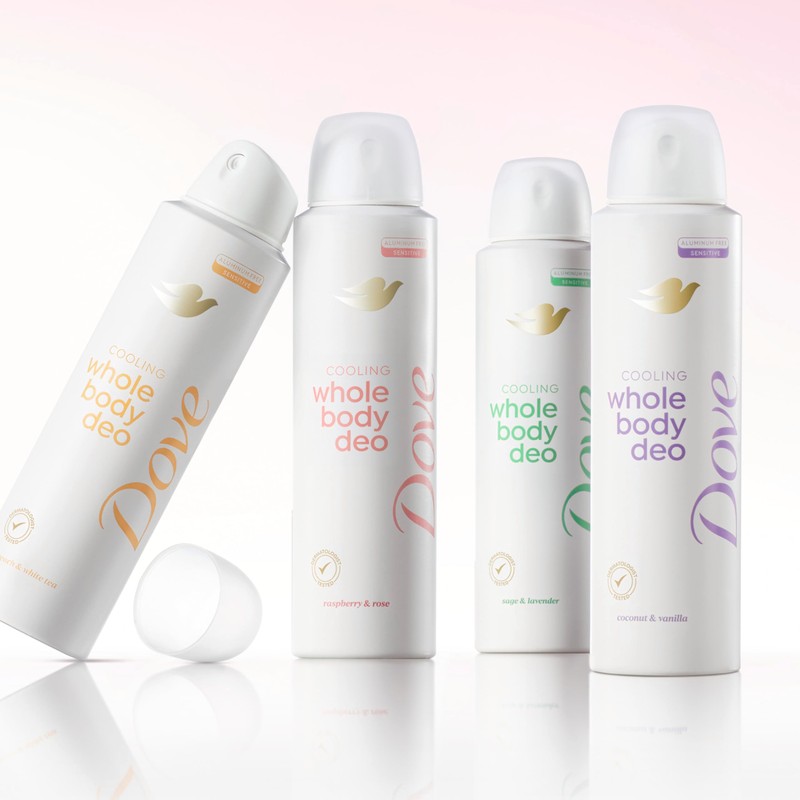 Dove Whole Body Deodorant Cooling Spray Raspberry & Rose Aluminum