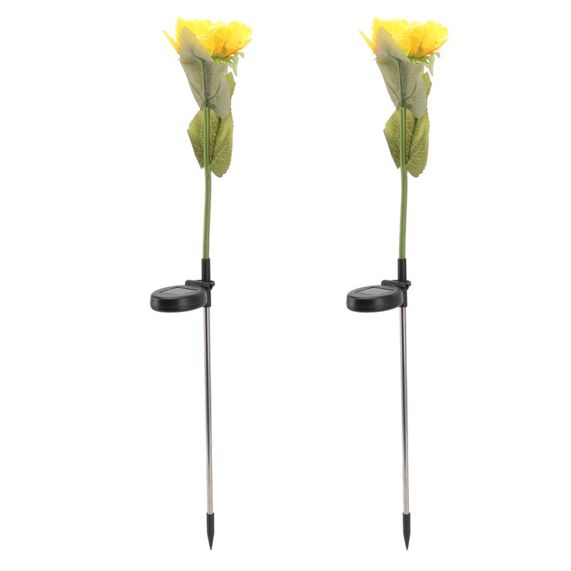 2Pcs Sunflower Solar Lights IP65 Waterproof Low Power Consumption LED