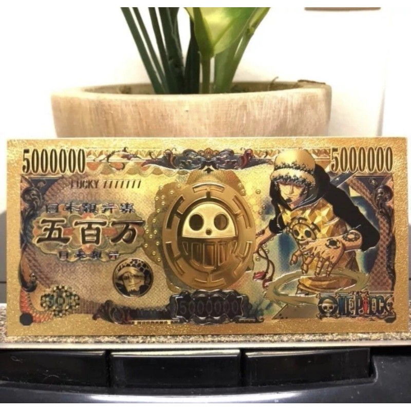 Unbranded 24k Gold Foil Plated One Piece Banknote Set Anime