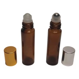 Meliars Roll On 10 Ml Ambar Cristal Tapa Dorada O Plata (100 Pzs)