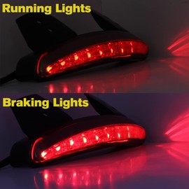 MISS MOLY Red Led Motorcycle Turn Signals Tail Light Cafe Racer Rear Fender Edge Brake
