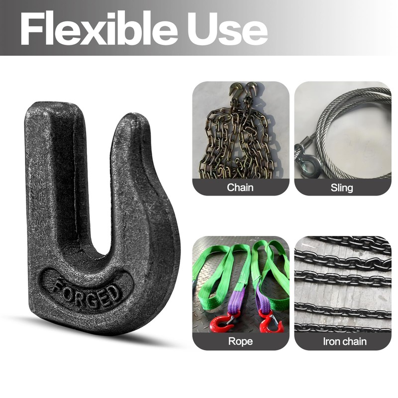 Cheardia 6 Pack 3/8'' Weld on Grab Hook, Heavy Duty