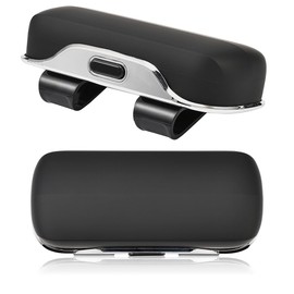 Car Sunglass Holder for Visor Clip, Universal Car Visor Glasses Case with Anti-Scratch Fiber Lining, Press Silent Shockproof Eyeglass Holder for SUV/Truck/Sedan, Dustproof Clip-On Design (Black)