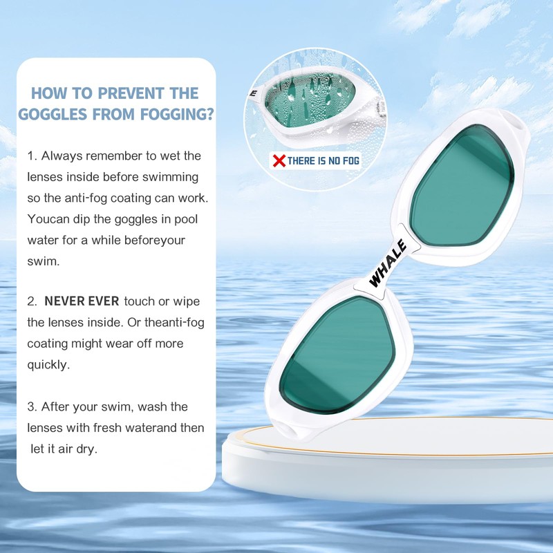 Whale shortsighted swimming goggles，OPT-48002-700