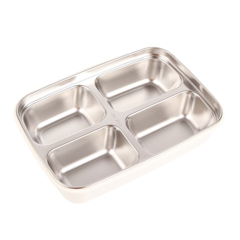 Lunch Box 4 Compartments Design 304 Stainless Steel Matching Tableware