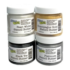 The Crafter's Workshop Stencil Butter Medium, Easy-to-Spread, Adds Shimmer, Shine and Colorful Texture, Cleans Up with Water, 4 pk, 2-oz each, Celebration