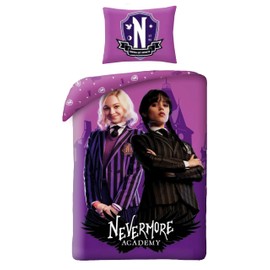 Halantex Wednesday with Enid Sinclair - Duvet Cover 140 x 200 cm with Pillowcase 70 x 90 cm - 100% Polyester - Purple