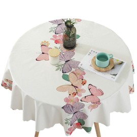 Bettery Vinyl Round Table Cover Wipe Clean PVC Tablecloth, Round - 48 Inch