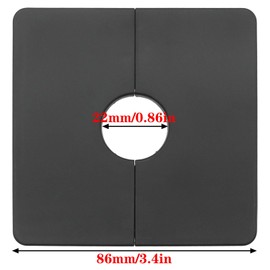safycaby 2PCS Wall Split Flange 0.87inch/22mm Square Shaped Escutcheon Plate Wall Hole Decorative Cover for Plumbing Wall Hole Trim (Black 0.87Inch/22mm) (black)